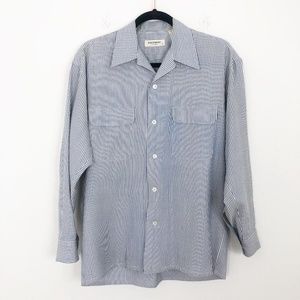 Equipment Blue and White Striped Silk Shirt